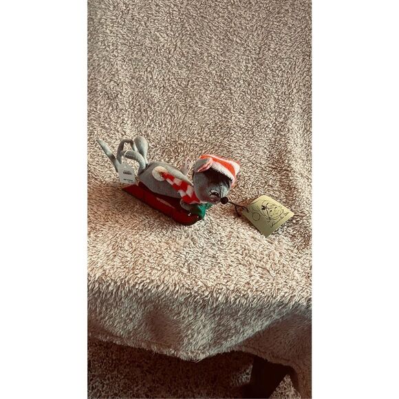 Annalee Doll Christmas Mouse Sledding 1965 - Picture 2 of 9